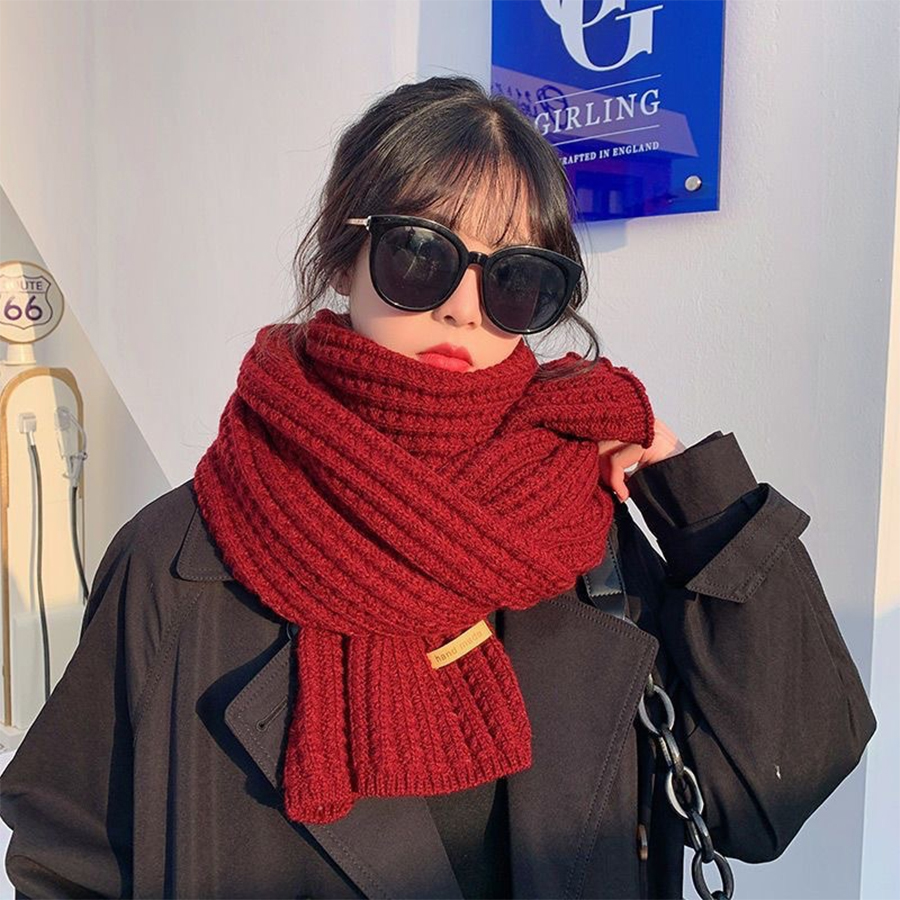 Thick Cable Knit Warm Cashmere - Wool Scarf Men 评论和价格