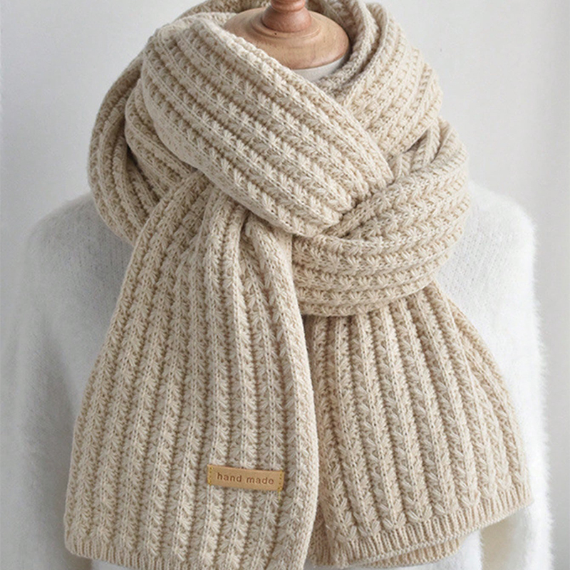 Thick Cable Knit Warm Cashmere - Wool Scarf Men 评论和价格