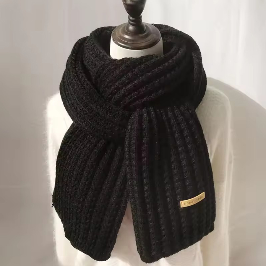 Thick Cable Knit Warm Cashmere - Wool Scarf Men 评论和价格