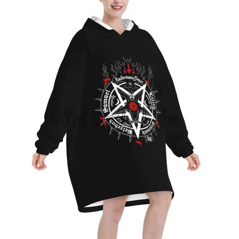 Black Satan Skull Dead Head My - Sherpa Hoodie Fleece 评论和价格