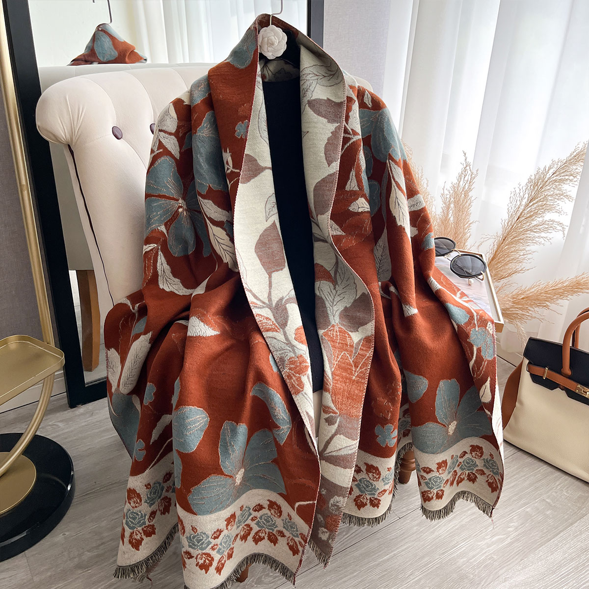 Women Thicken Luxury Winter Pa - Shawl Wrap Winter 评论和价格