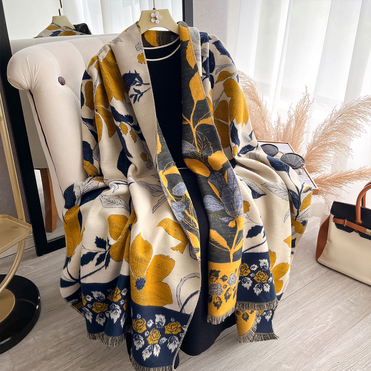 Women Thicken Luxury Winter Pa - Shawl Wrap Winter 评论和价格