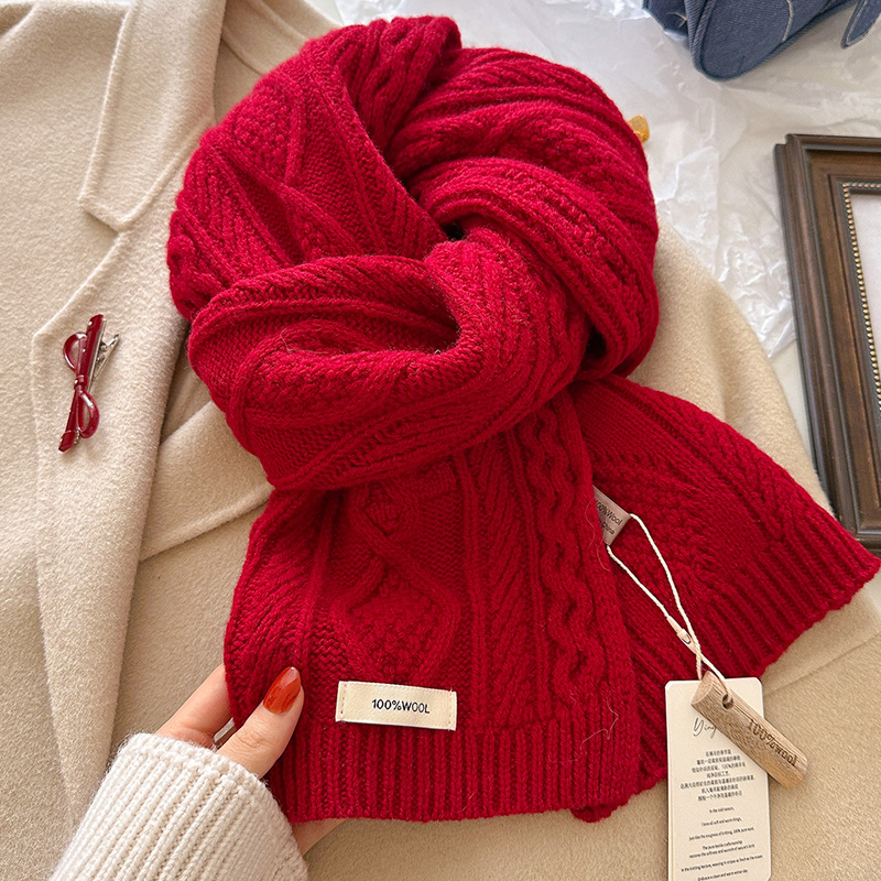 Luxury 100% Wool Scarf Women M - Shawl Wrap Winter 评论和价格