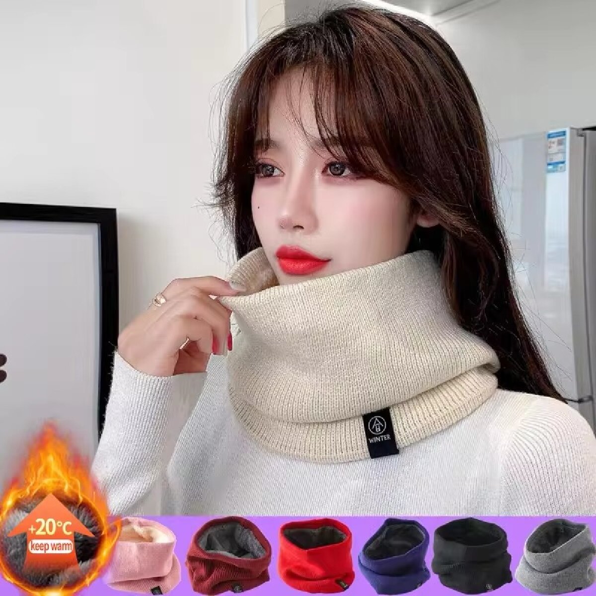 Solid Winter Plush Muffler Woo - Winter Headband Fleece 评论和价格